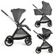 Carucior 3 in 1 Bellagio 2, Black Satin, 0 luni+, Chicco 825294