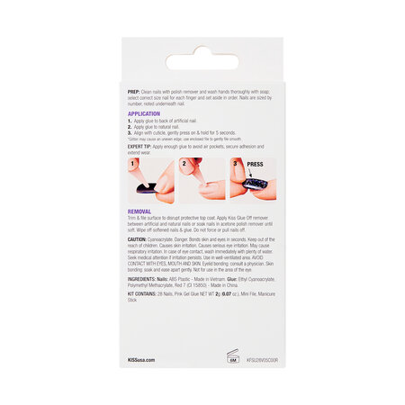 Unghii false cu aspect de gel Gel Fantasy, Midnight Snacks, 1 set, Kiss 825332