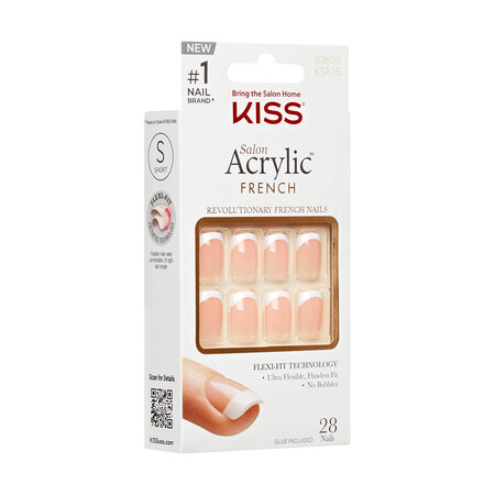 Unghii false Salon Acrylic French, Kit Bonjour, 1 set, Kiss 825343