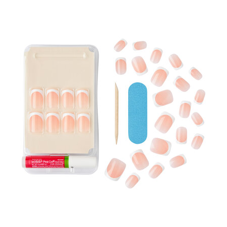 Unghii false Salon Acrylic French, Kit Bonjour, 1 set, Kiss 825346