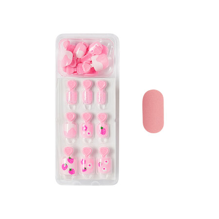 Unghii false autoadezive pentru copii imPRESS Kids, Berry Cute, 1 set, Kiss 825367