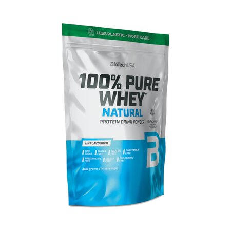 Proteina din zer 100% Pure Whey, Unflavored, 400 g, BioTechUSA