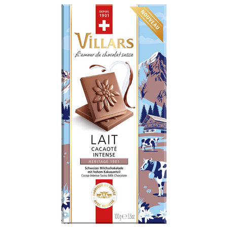Ciocolata cu lapte si cacao intens, 100 g, Villars