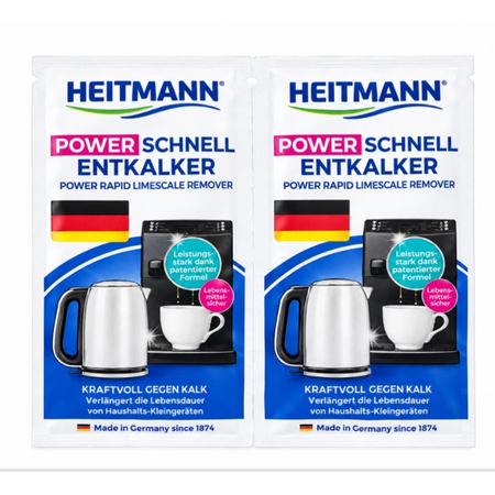 Decalcificator rapid pentru aparate de uz casnic Power, 2x20 g, Heitmann