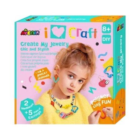 Kit creativ DIY pentru realizarea bijuteriilor din lut polimeric, 8 ani+, Avenir