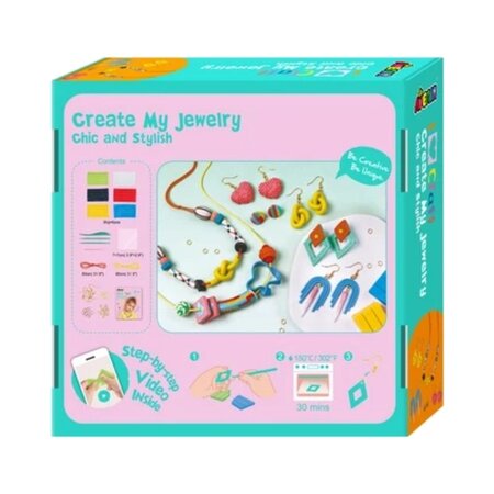 Kit creativ DIY pentru realizarea bijuteriilor din lut polimeric, 8 ani+, Avenir 825592