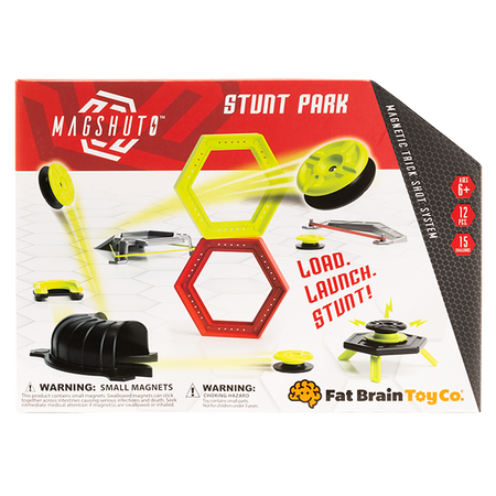 Joc de lansare magnetica Magshuto Stunt Park 15 provocari, 6 ani+, Fat Brain