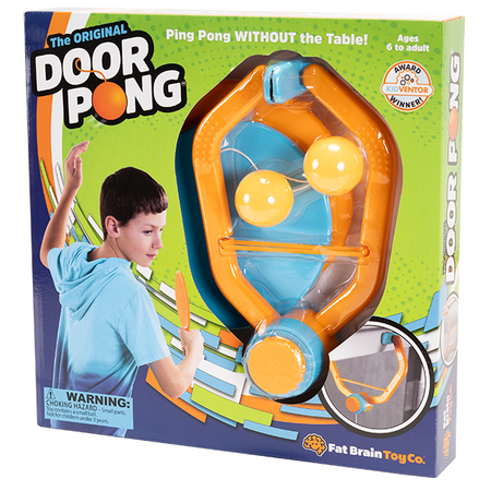 Joc de ping-pong pentru usa Door Pong, 6 ani+, 2 palete si minge suspendata, Fat Brain