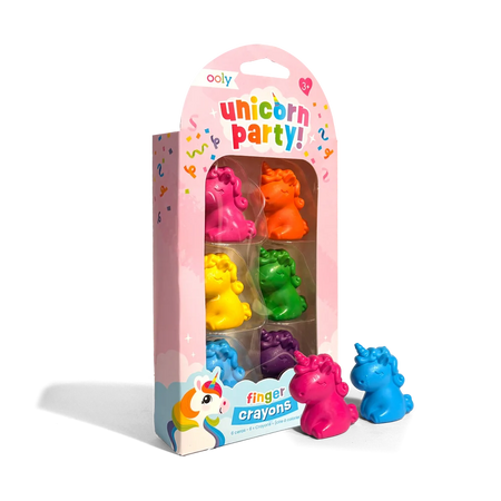 Creioane pentru degete Unicorn Party, 3 ani+, 6 culori, Ooly