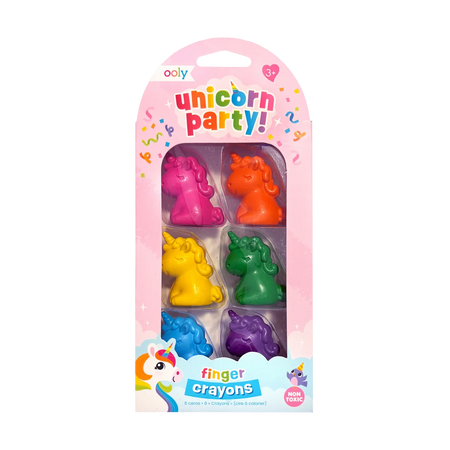 Creioane pentru degete Unicorn Party, 3 ani+, 6 culori, Ooly 825667