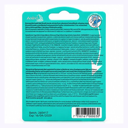 Foite mentolate pentru improspatarea respiratiei, Capsuni, 24 bucati, Alelo 825740