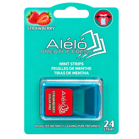 Foite mentolate pentru improspatarea respiratiei, Capsuni, 24 bucati, Alelo