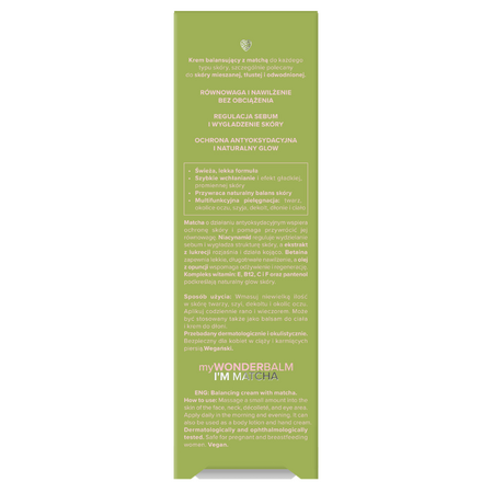 Crema de fata lejera cu matcha myWONDERBALM I'm matcha, 75 ml, Miya 825782