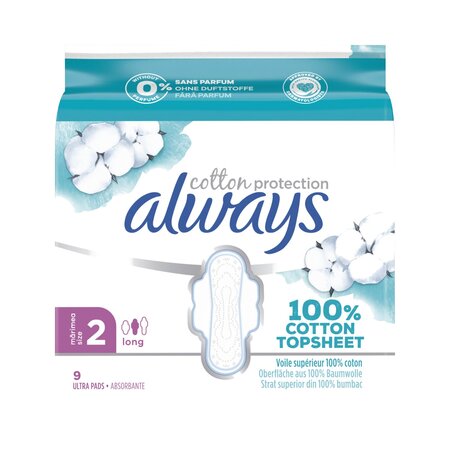 Absorbante cu aripioare Cotton Protection, Ultra Long, 9 bucati, Always 826061
