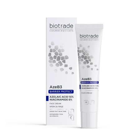 Crema de fata cu acid azelaic 14% si niacinamida 6% AzeB3 Barrier Protect, 30 ml, Biotrade