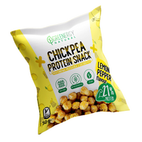 Gustare proteica din naut prajit, cu lamaie si piper, 50 g, Greenergy