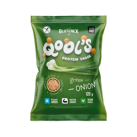 Snack proteic cu aroma de ceapa verde, 120 g, Qool's