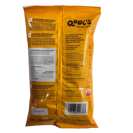 Snack proteic fara gluten cu aroma vegana de branza, 120 g, Qool's 826206
