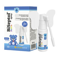 BiSeptol Junior Spray, Aroma de cirese, 20 ml(120pufuri), Dacia Plant