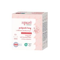 Absorbante cu strat de suprafata din viscoza de bambus, Long, 10 bucati, Npuri