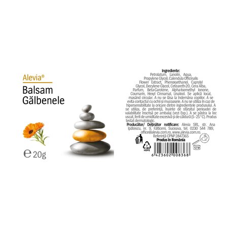 Balsam de galbenele, 20 g, Alevia 708315
