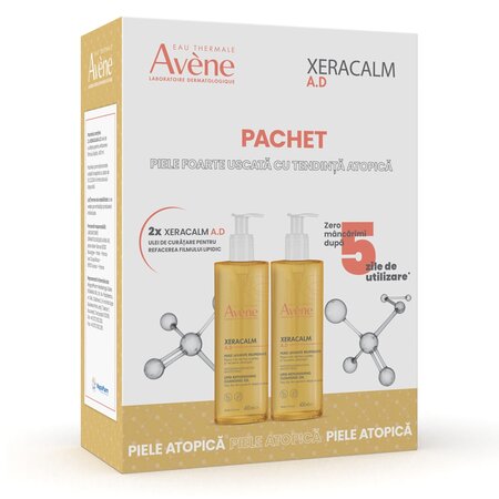 Ulei de curatare XeraCalm A.D., 2x400 ml, Avene 754075