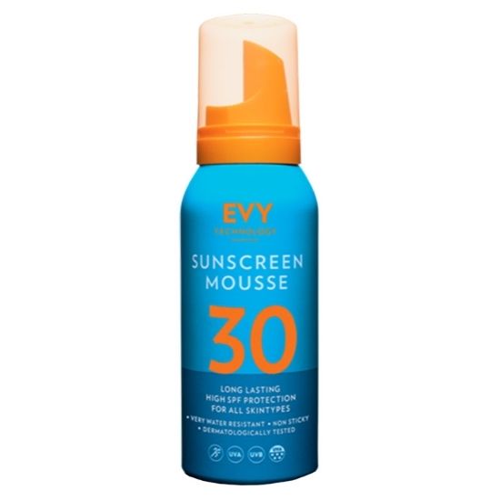 Crema de fata si corp, spuma, SPF 30, Sunscreen Mousse, 100 ml, Evy Technology