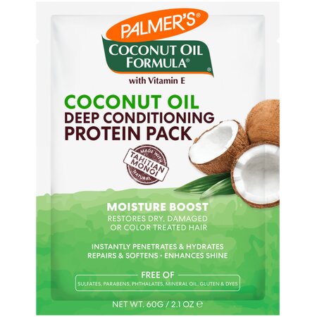 Tratament pentru par uscat cu ulei de nuca de cocos, keratina si proteine din matase Protein Pack, 60 g, Palmer's