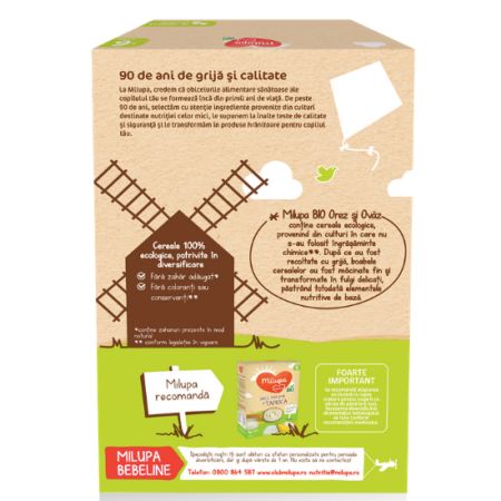 Cereale Bio Orez si Ovaz, +6 luni, 250 g, Milupa 453109
