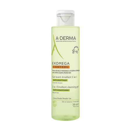 Gel de curatare 2-in-1 piele uscata cu tendinta atopica Exomega Control, 200ml, A-Derma