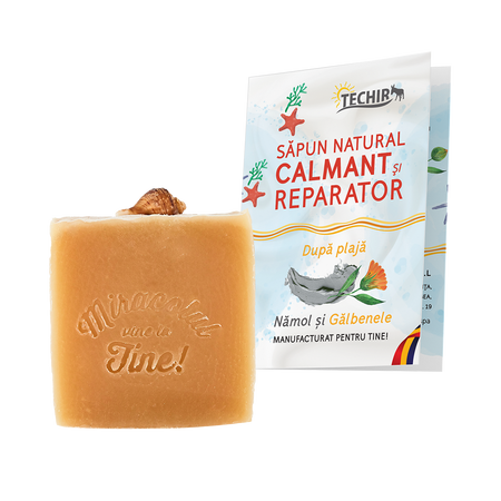 Sapun natural calmant si reparator dupa plaja, 120 g, Techir