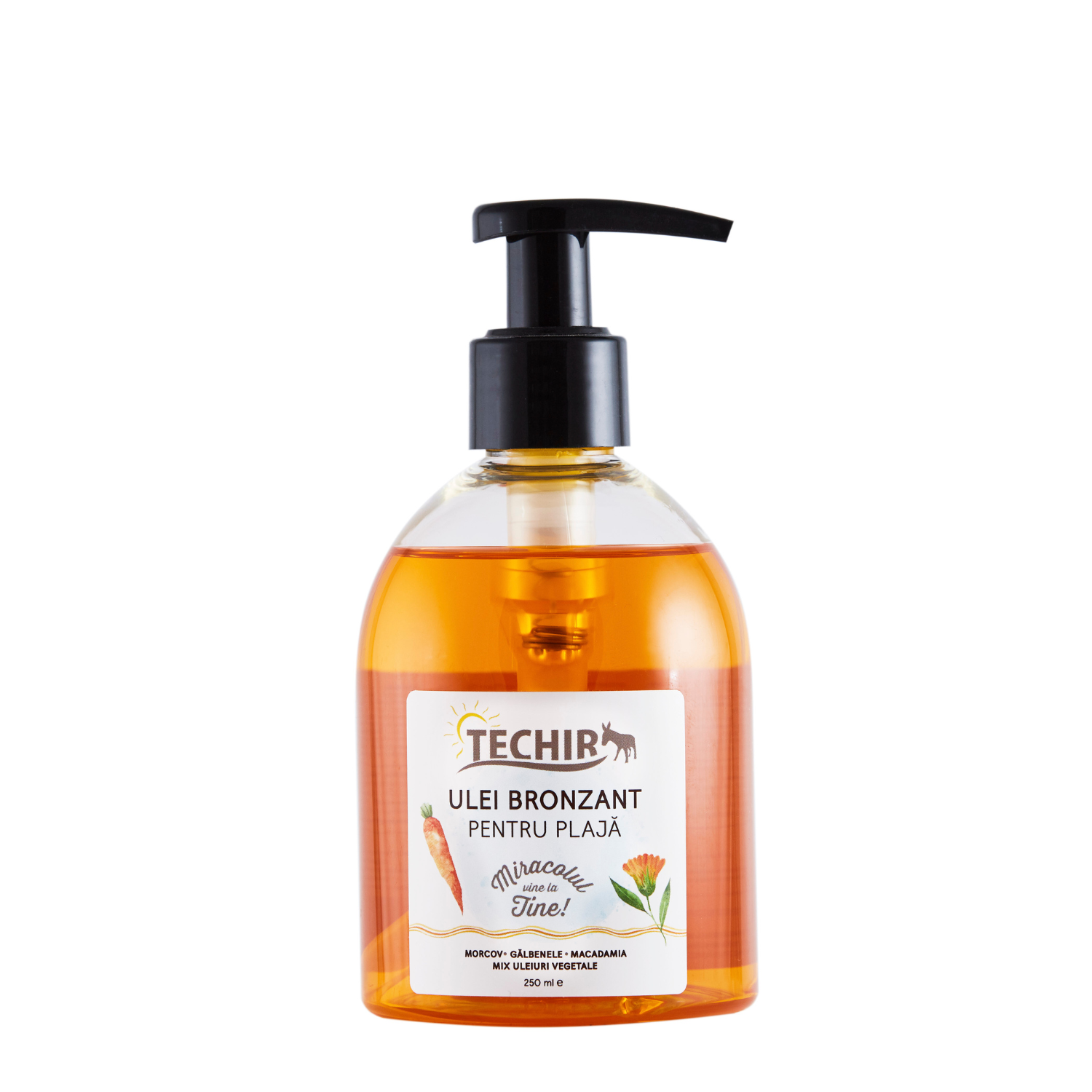 Ulei de corp bronzant pentru plaja, 250ml, Techir