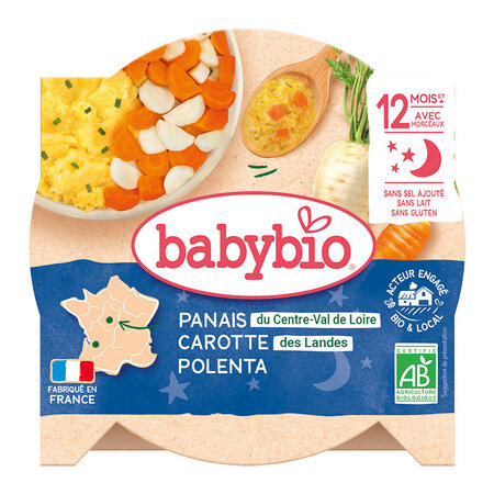 Piure Bio Meniu din pastarnac, morcovi si mamaliga, +12luni, 230g, BabyBio