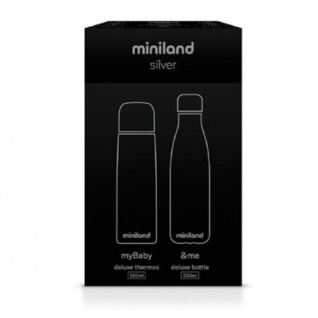 Set doua termosuri pentru lichide, My Baby & Me, Silver, 500 ml, Miniland 431109