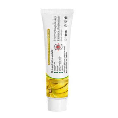 Pasta de dinti naturala cu argila si banane GennaDent Junior, 2-14 ani, 80 ml, Vivanatura 765390