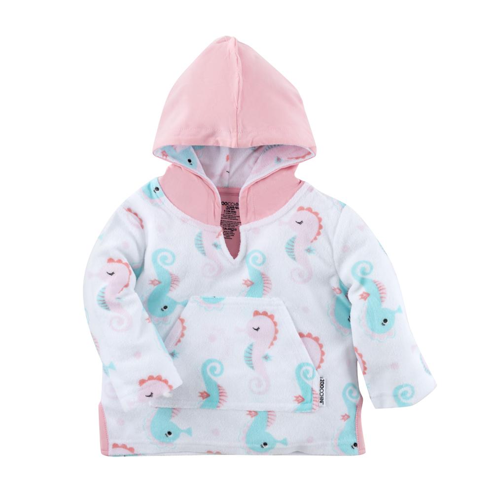 Poncho pentru baie marimea M/L, Seahorse, 12-24 luni, Zoocchini