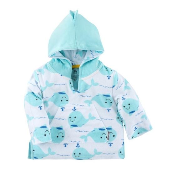 Poncho baie, M/L, 12-24 luni, whale, Zoocchini