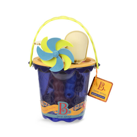 Galeata cu 9 jucarii de nisip, Albastru, 18 luni+, B.Toys 557689