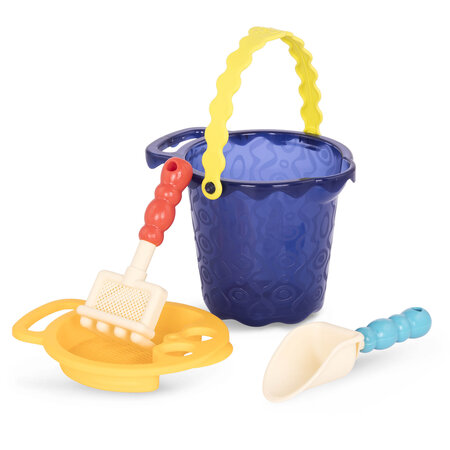 Galeata cu 9 jucarii de nisip, Albastru, 18 luni+, B.Toys 557688