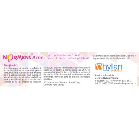 Normens Acne, 30 comprimate, Hyllan 764740