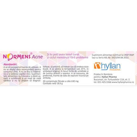 Normens Acne, 30 comprimate, Hyllan 764740