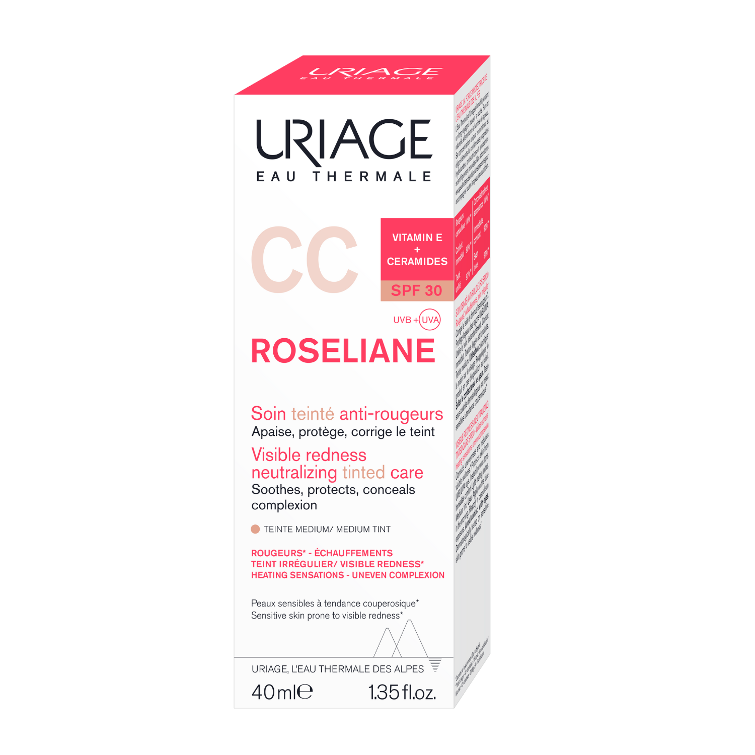 Crema CC Roseliane cu SPF 30, Medium Tint, 40 ml, Uriage