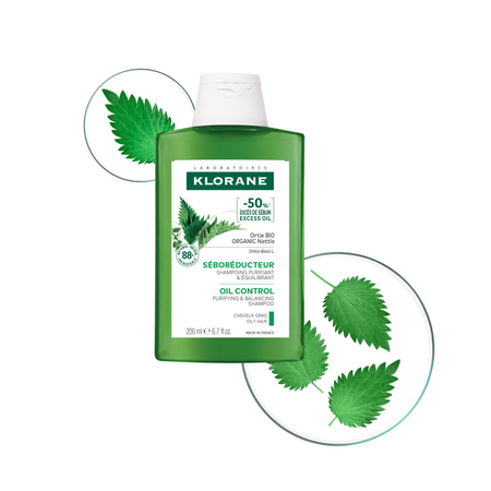 Sampon pentru par gras cu Urzica Bio, 200 ml, Klorane 724037