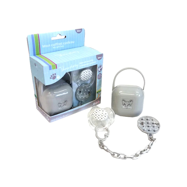 Set suzeta si accesorii, gri, Thermobaby  