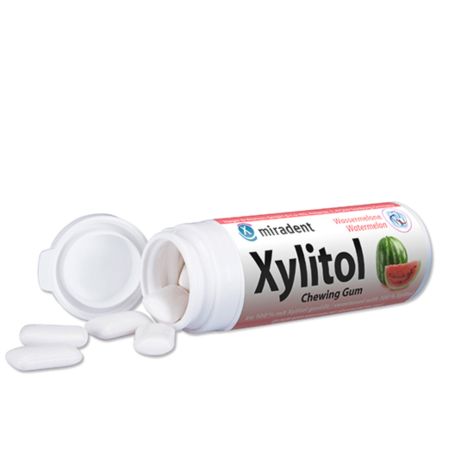 Guma de mestecat watermelon fara zahar Xylitol, 30 g, Miradent 713649
