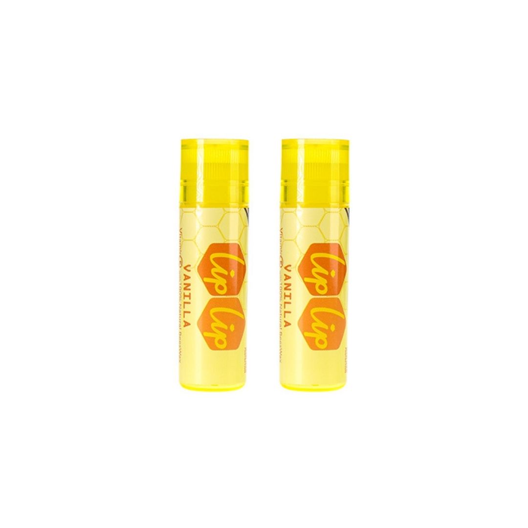 Balsam de buze cu SPF 15 aroma de vanilie Lip Lip, 4.5 g, 2 bucati, Karaver