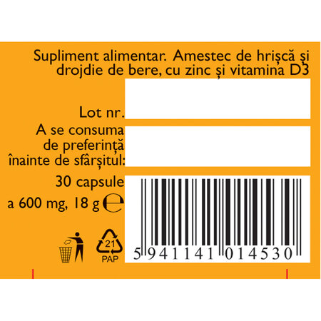 Zinc cu Vitamina D3, 30 capsule, Fares 722697
