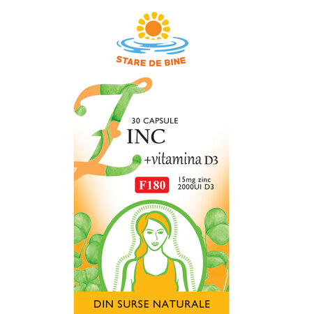 Zinc cu Vitamina D3, 30 capsule, Fares 722698