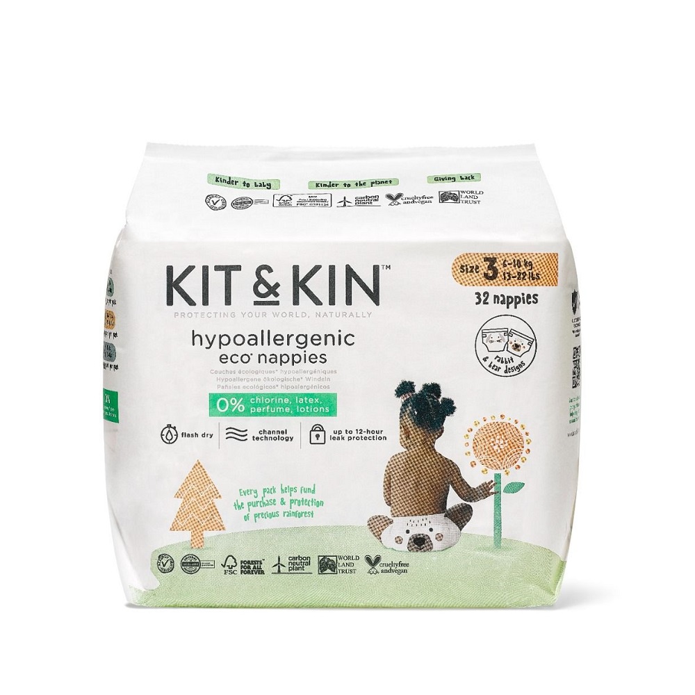 Scutece hipoalergenice Eco, Nr. 3, 6-10 kg, 32 bucati, Kit&Kin