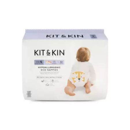 Scutece hipoalergenice Eco, Nr. 4, 9-14 kg, 32 buc, Kit&Kin